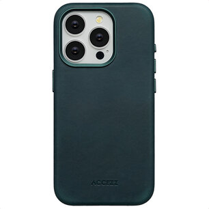 Accezz - Vintage Leather Magsafe Backcover voor Apple iPhone 15 Pro - Smokey Green
