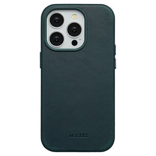 Accezz - Vintage Leather Magsafe Backcover voor Apple iPhone 14 Pro - Smokey Green