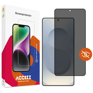 Accezz - Tempered Glass Privacy Screenprotector pour Samsung Galaxy S25 Edge - Transparent