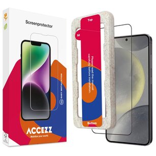 Accezz - Tempered Glass Full Cover Screenprotector met applicator pour Samsung Galaxy S25 - Transparent Accezz - Tempered Glass Full Cover Screenprotector met applicator pour Samsung Galaxy S25 - Transparent