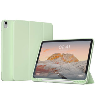 Accezz - Smart Silicone Bookcase voor Apple iPad Air 11 inch (2025) M3 / (2024) M2 / Air 5 (2022) / Air 4 (2020) - Light Green