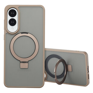 Accezz - Ring Stand Backcover avec MagSafe pour Samsung Galaxy S25 Edge - Brown