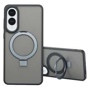 Accezz - Ring Stand Backcover avec MagSafe pour Samsung Galaxy S25 Edge - Black