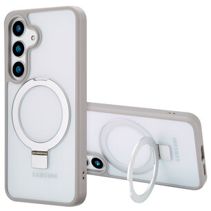 Accezz - Ring Stand Backcover met MagSafe voor Samsung Galaxy S25 - Grey