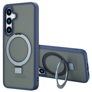 Accezz - Ring Stand Backcover met MagSafe voor Samsung Galaxy S24 - Blue