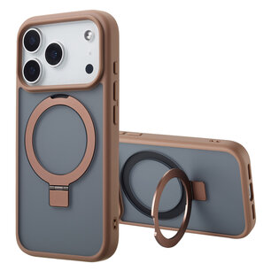 Accezz - Ring Stand Backcover avec MagSafe pour Apple iPhone 17 Pro - Brown