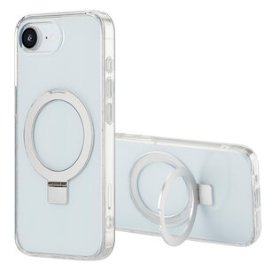 Accezz - Ring Stand Backcover met MagSafe voor Apple iPhone 16e - Transparent