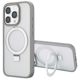 Accezz - Ring Stand Backcover avec MagSafe pour Apple iPhone 16 Pro Max - Grey