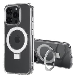 Accezz - Ring Stand Backcover avec MagSafe pour Apple iPhone 16 Pro - Transparent