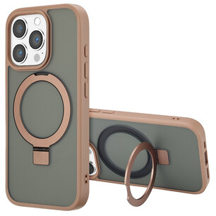 Accezz - Ring Stand Backcover avec MagSafe pour Apple iPhone 16 Pro - Brown