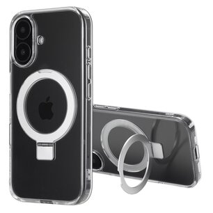 Accezz - Ring Stand Backcover avec MagSafe pour Apple iPhone 16 - Transparent