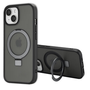 Accezz - Ring Stand Backcover met MagSafe voor Apple iPhone 15 - Black
