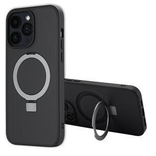 Accezz - Ring Stand Backcover met MagSafe voor Apple iPhone 14 Pro Max - Black