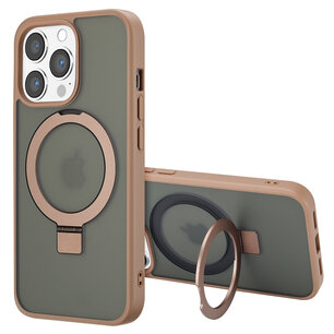 Accezz - Ring Stand Backcover met MagSafe voor Apple iPhone 13 Pro Max - Brown