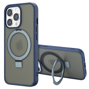 Accezz - Ring Stand Backcover met MagSafe voor Apple iPhone 13 Pro - Blue