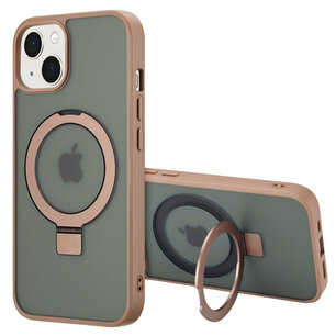 Accezz - Ring Stand Backcover met MagSafe voor Apple iPhone 13 - Brown