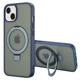 Accezz - Ring Stand Backcover met MagSafe voor Apple iPhone 13 - Blue