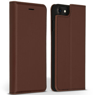 Accezz - Premium Leather Slim Bookcase voor Apple iPhone SE (2022 / 2020) / 8 / 7 / 6(s) - Brown