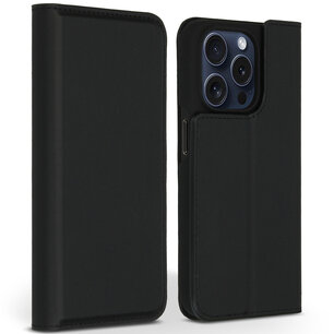 Accezz - Premium Leather Slim Bookcase pour Apple iPhone 15 Pro - Black