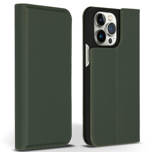 Accezz - Premium Leather Slim Bookcase voor Apple iPhone 14 Pro Max - Green