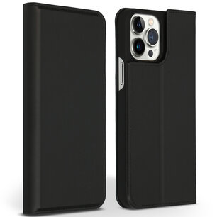 Accezz - Premium Leather Slim Bookcase voor Apple iPhone 13 Pro Max - Black
