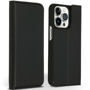 Accezz - Premium Leather Slim Bookcase voor Apple iPhone 13 Pro - Black