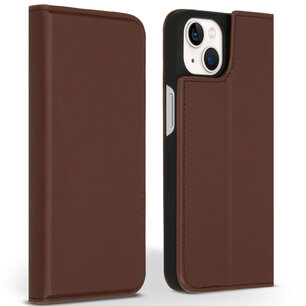 Accezz - Premium Leather Slim Bookcase voor Apple iPhone 13 - Brown