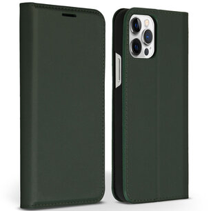 Accezz - Premium Leather Slim Bookcase voor Apple iPhone 12 (Pro) - Green