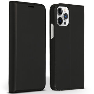 Accezz - Premium Leather Slim Bookcase voor Apple iPhone 12 (Pro) - Black