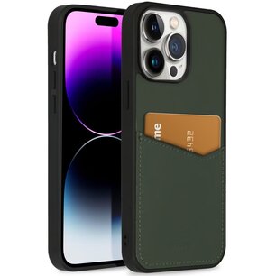 Accezz - Premium Leather Card Slot Backcover voor Apple iPhone 14 Pro Max - Green