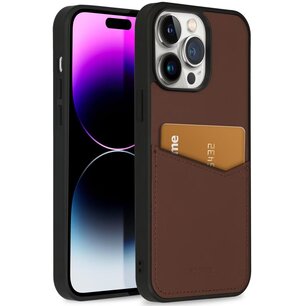 Accezz - Premium Leather Card Slot Backcover voor Apple iPhone 14 Pro Max - Brown