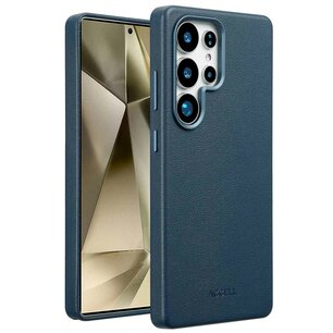Accezz - MagSafe Leather Backcover voor Samsung Galaxy S25 Ultra - Nightfall Blue