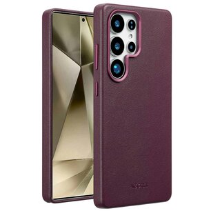 Accezz - MagSafe Leather Backcover voor Samsung Galaxy S25 Ultra - Heath Purple