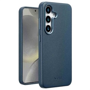 Accezz - MagSafe Leather Backcover voor Samsung Galaxy S25 - Nightfall Blue