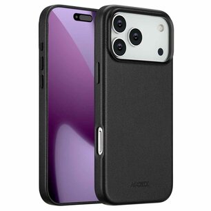 Accezz - MagSafe Leather Backcover voor Apple iPhone 17 Pro Max - Onyx Black