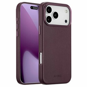 Accezz - MagSafe Leather Backcover voor Apple iPhone 17 Pro Max - Heath Purple