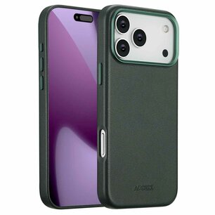 Accezz - MagSafe Leather Backcover voor Apple iPhone 17 Pro Max - Cedar Green