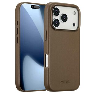 Accezz - MagSafe Leather Backcover voor Apple iPhone 17 Pro - Coffee