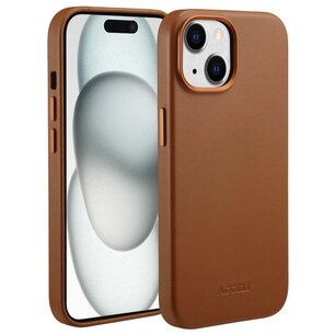 Accezz - MagSafe Leather Backcover pour Apple iPhone 15 - Sienna Brown