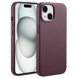 Accezz - MagSafe Leather Backcover pour Apple iPhone 15 - Heath Purple