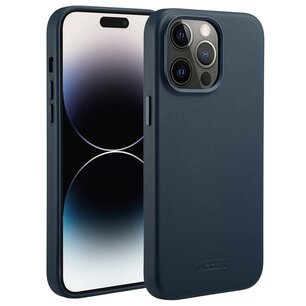 Accezz - MagSafe Leather Backcover pour Apple iPhone 14 Pro Max - Nightfall Blue