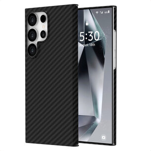 Accezz - MagSafe Kevlar Backcover voor Samsung Galaxy S24 Ultra - Black