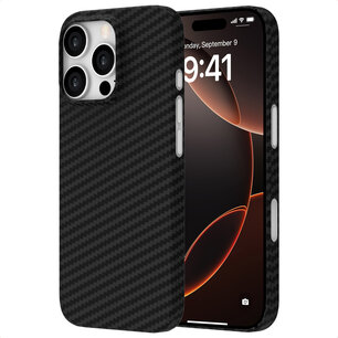 Accezz - MagSafe Kevlar Backcover voor Apple iPhone 16 Pro - Black