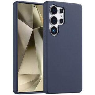 Accezz - Liquid Silicone Backcover voor Samsung Galaxy S25 Ultra - Dark Blue