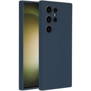 Accezz - Liquid Silicone Backcover pour Samsung Galaxy S24 Ultra - Dark Blue