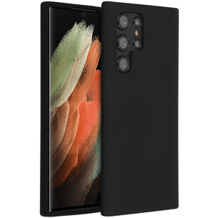 Accezz - Liquid Silicone Backcover voor Samsung Galaxy S22 Ultra - Black