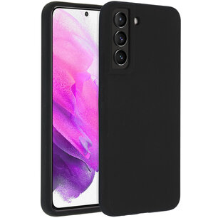 Accezz - Liquid Silicone Backcover voor Samsung Galaxy S22 Plus - Black