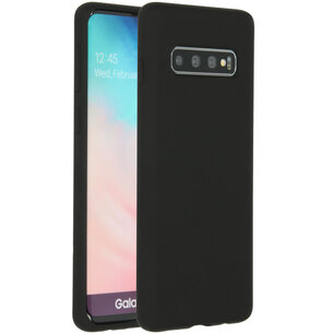 Accezz - Liquid Silicone Backcover voor Samsung Galaxy S10 - Black Accezz - Liquid Silicone Backcover voor Samsung Galaxy S10 - Black