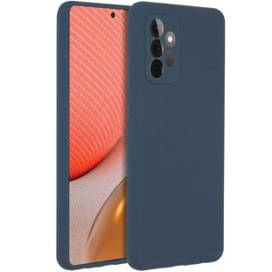 Accezz - Liquid Silicone Backcover for Samsung Galaxy A72 - Dark Blue