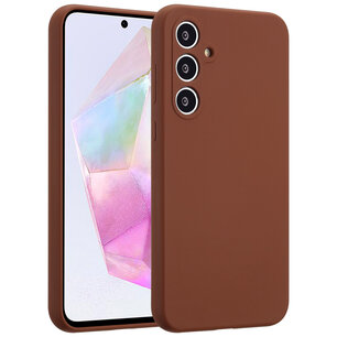 Accezz - Liquid Silicone Backcover pour Samsung Galaxy A35 - New Tea Brown